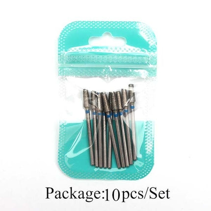 10pcs Diamond Milling Cutter Nail Drill Bits Set For Manicure