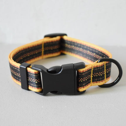 15 Kinds Of Color Nylon Printed Dog Collar Adjustable Collar For Dogs