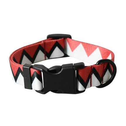 15 Kinds Of Color Nylon Printed Dog Collar Adjustable Collar For Dogs