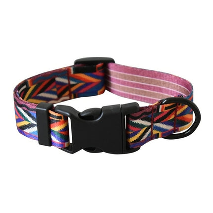 15 Kinds Of Color Nylon Printed Dog Collar Adjustable Collar For Dogs