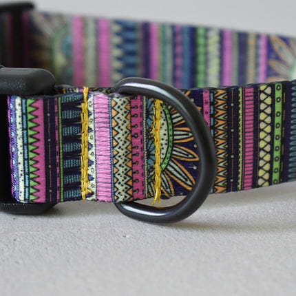 15 Kinds Of Color Nylon Printed Dog Collar Adjustable Collar For Dogs