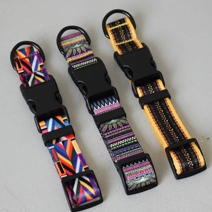 15 Kinds Of Color Nylon Printed Dog Collar Adjustable Collar For Dogs