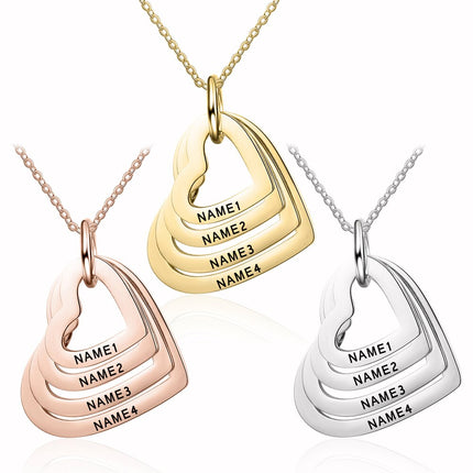 2023 Custom Stainless Steel Engraved Name Necklace For Lover Family