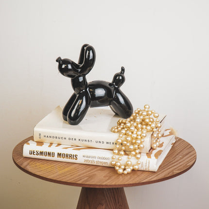 Ornament- Money Bank Balloon Dog- Ceramics- Black-17x7x17cm