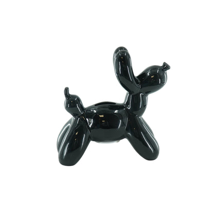Ornament- Money Bank Balloon Dog- Ceramics- Black-17x7x17cm