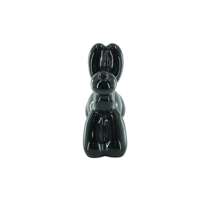 Ornament- Money Bank Balloon Dog- Ceramics- Black-17x7x17cm