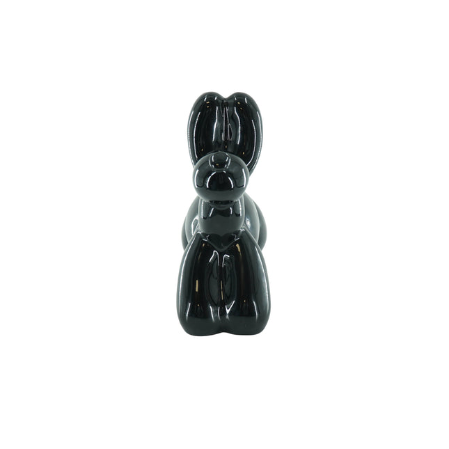Ornament- Money Bank Balloon Dog- Ceramics- Black-17x7x17cm