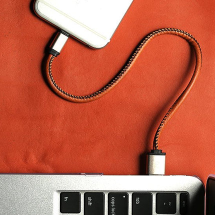 Leather Keychain Lightning Cable