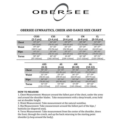 O3GL066 Obersee Girls Gymnastics Leotard One-Piece Athletic Activewear