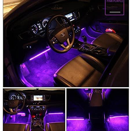 RGB Car LED Light Strips, Sound Activated with Remote Control, 48