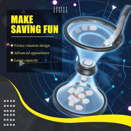 Pressure Relieving Vortex Bank Watch Money Defy Gravity Piggy Bank