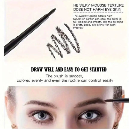 3pcs Waterproof Black Eyeliner Pencils-Smudge-Proof, Long-Lasting