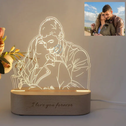 Personalized Gift Photo 3D Lamp Customized Wedding Anniversary