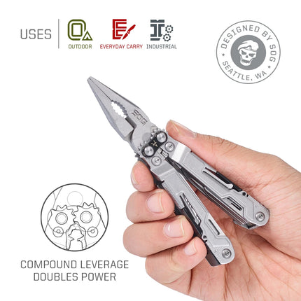 SOG PowerPint 18-in-1 Tactical Multi-Tool with Folding Pliers & Knife