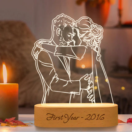 Personalized Gift Photo 3D Lamp Customized Wedding Anniversary