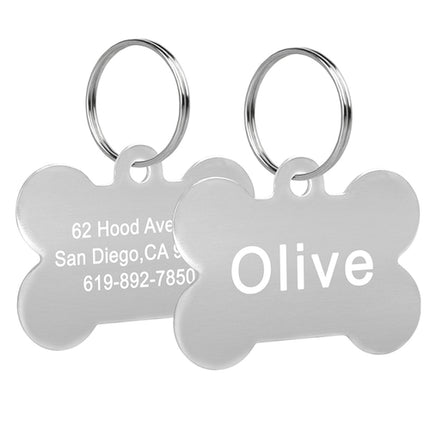 Bone Shaped Pet ID Tag Personalized Dog Cat Name Tags Anti lost Free