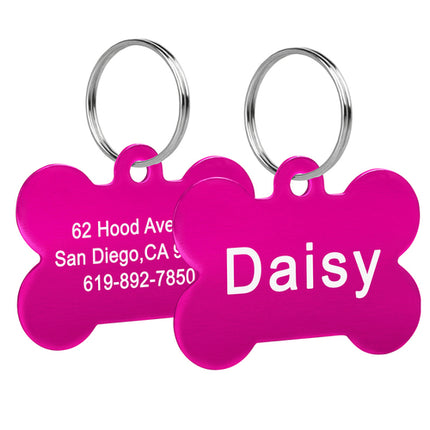 Bone Shaped Pet ID Tag Personalized Dog Cat Name Tags Anti lost Free