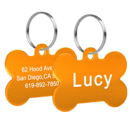 Bone Shaped Pet ID Tag Personalized Dog Cat Name Tags Anti lost Free