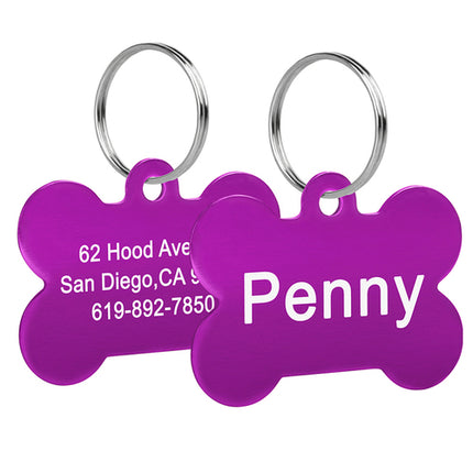 Bone Shaped Pet ID Tag Personalized Dog Cat Name Tags Anti lost Free
