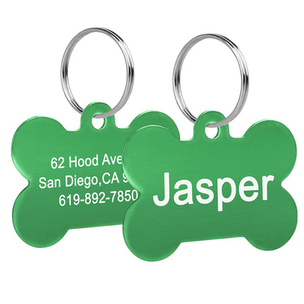Bone Shaped Pet ID Tag Personalized Dog Cat Name Tags Anti lost Free