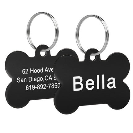 Bone Shaped Pet ID Tag Personalized Dog Cat Name Tags Anti lost Free