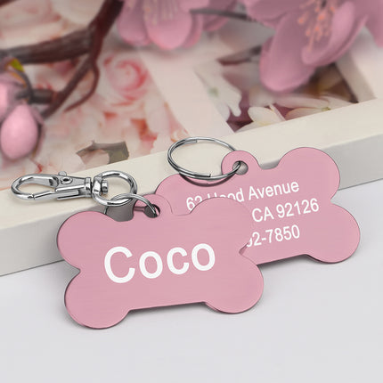 Bone Shaped Pet ID Tag Personalized Dog Cat Name Tags Anti lost Free