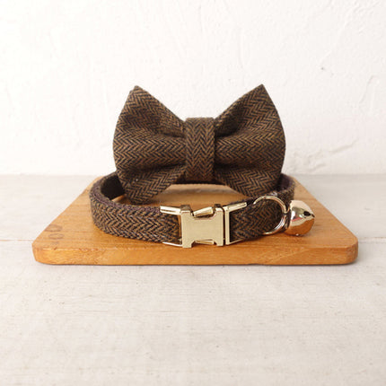 Cat Collar with Bell Bow Personalized Engraving Nameplate Kitten
