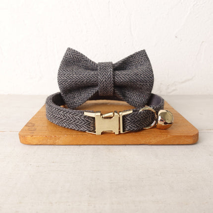 Cat Collar with Bell Bow Personalized Engraving Nameplate Kitten