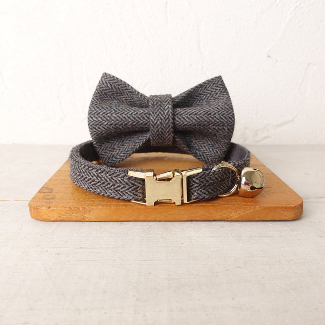 Cat Collar with Bell Bow Personalized Engraving Nameplate Kitten
