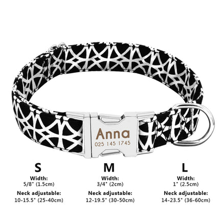 Custom Large Dog Collar Cute Print Personalized Pet Collar Nylon Puppy