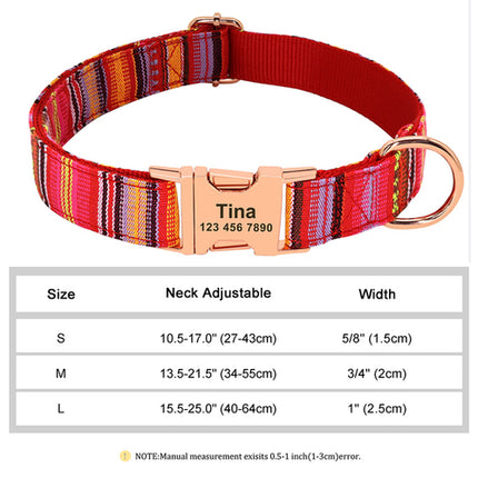 Custom Large Dog Collar Cute Print Personalized Pet Collar Nylon Puppy