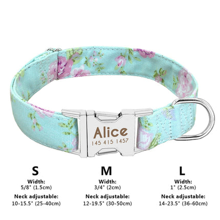 Custom Large Dog Collar Cute Print Personalized Pet Collar Nylon Puppy