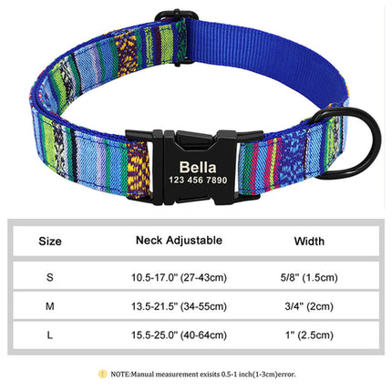 Custom Large Dog Collar Cute Print Personalized Pet Collar Nylon Puppy