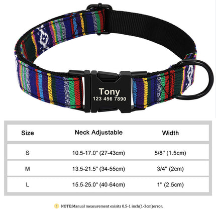Custom Large Dog Collar Cute Print Personalized Pet Collar Nylon Puppy