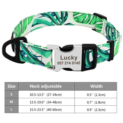 Custom Large Dog Collar Cute Print Personalized Pet Collar Nylon Puppy