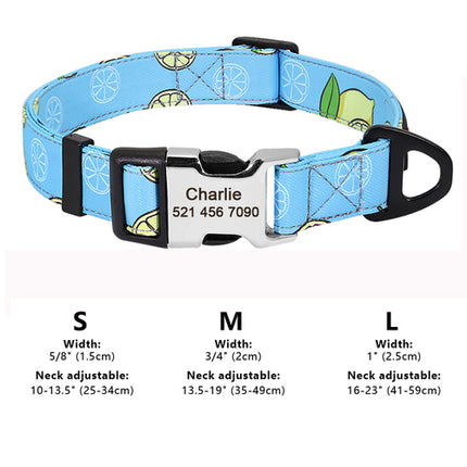 Custom Large Dog Collar Cute Print Personalized Pet Collar Nylon Puppy