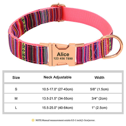 Custom Large Dog Collar Cute Print Personalized Pet Collar Nylon Puppy