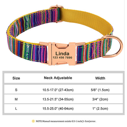 Custom Large Dog Collar Cute Print Personalized Pet Collar Nylon Puppy