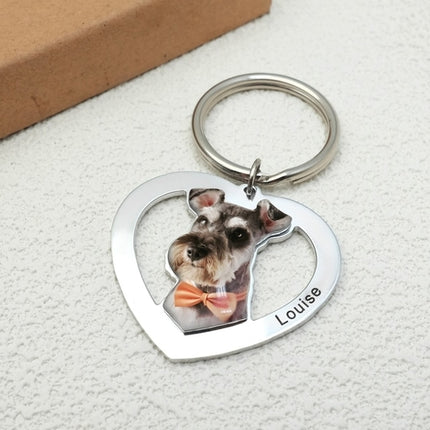 Personalized Pet Keychain Engraved Picture Keyring - Custom Photo