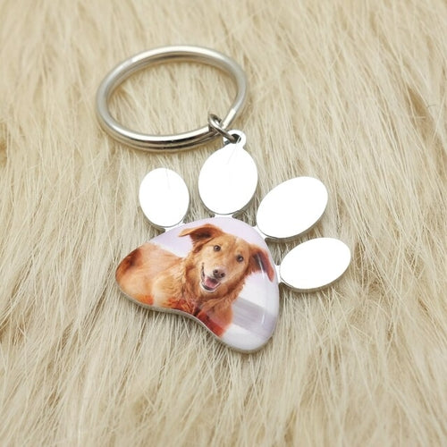 Personalized Pet Keychain Engraved Picture Keyring - Custom Photo
