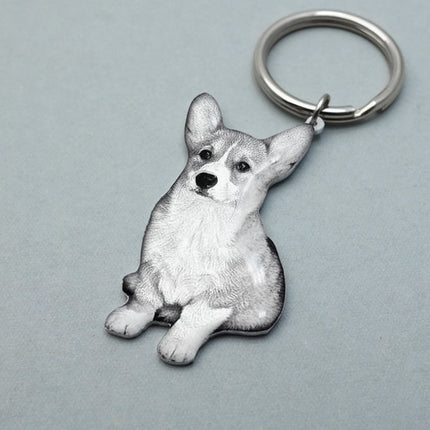 Personalized Pet Keychain Engraved Picture Keyring - Custom Photo