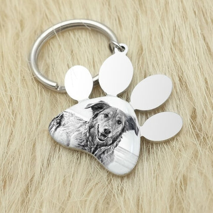 Personalized Pet Keychain Engraved Picture Keyring - Custom Photo