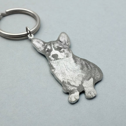 Personalized Pet Keychain Engraved Picture Keyring - Custom Photo
