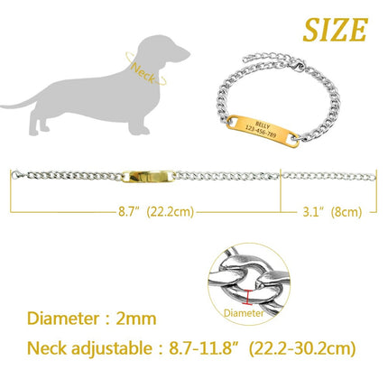Dog Collar Personalized Small Dogs | Collar Pet Name Small Dog - Cat