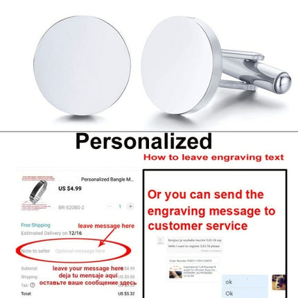 Engrave Initial Cufflinks For Wedding Birthday Groomsmen Gift