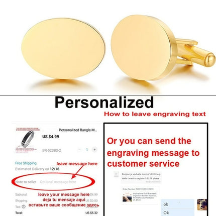 Engrave Initial Cufflinks For Wedding Birthday Groomsmen Gift
