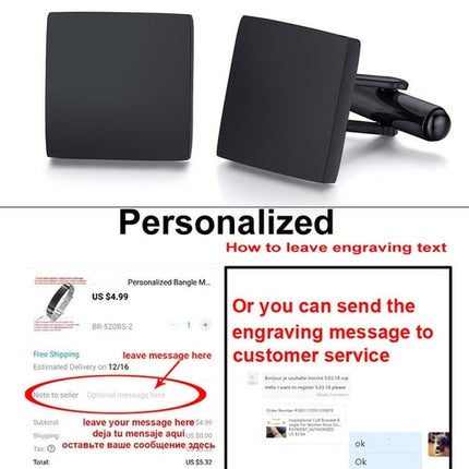 Engrave Initial Cufflinks For Wedding Birthday Groomsmen Gift