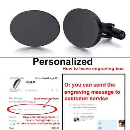 Engrave Initial Cufflinks For Wedding Birthday Groomsmen Gift