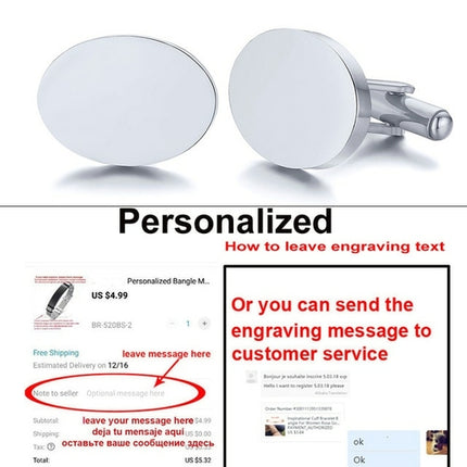 Engrave Initial Cufflinks For Wedding Birthday Groomsmen Gift