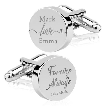 Engrave Initial Cufflinks For Wedding Birthday Groomsmen Gift